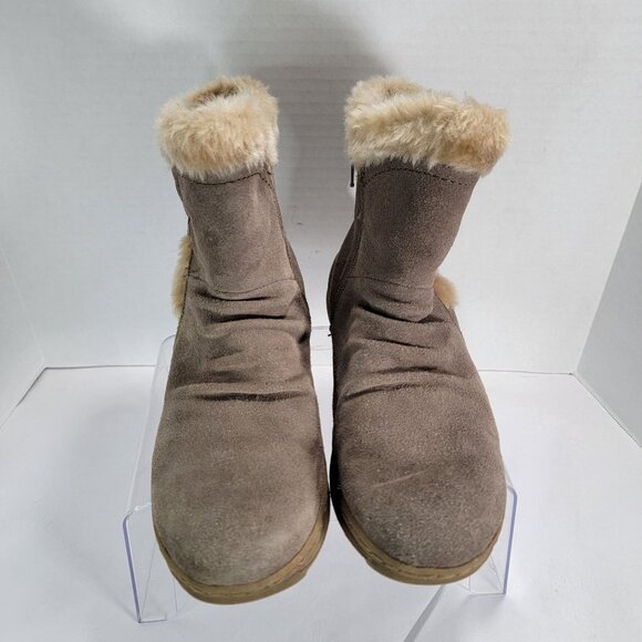 Bare Traps Womens 8.5 Tan‎ Leather Winter Snow Boots Stylish Classic Short - Picture 4 of 11